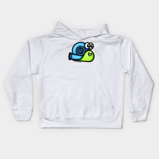 Turbo Snail (Version 1) - Blue / Green Kids Hoodie